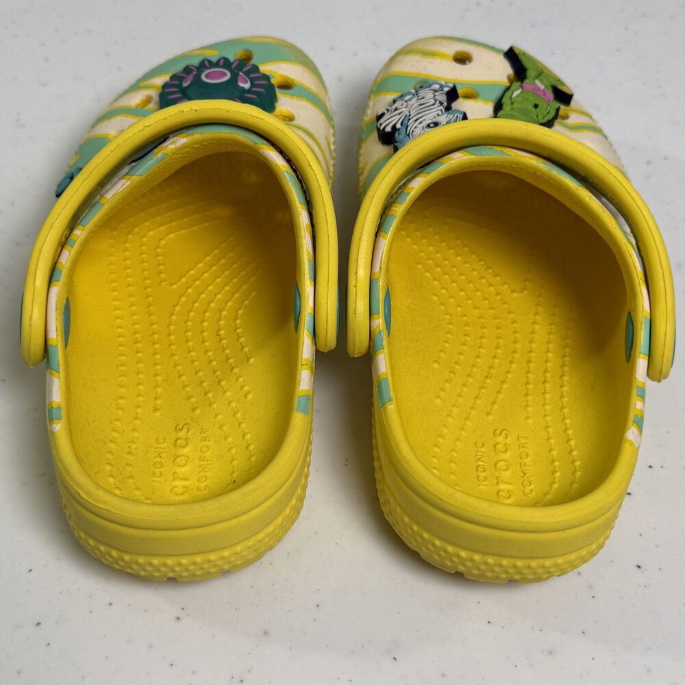 Crocs Shoes Yellow Size Child 9 Clog Sandals Unisex Kids Jibbitz Zebra Animal - Picture 8 of 8